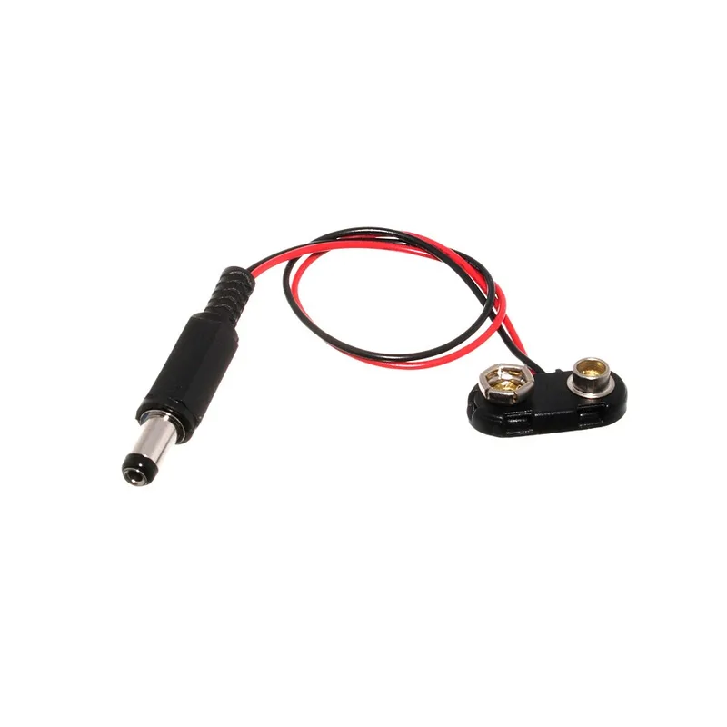 9V Battery Clip with DC Male Plug - Batteries & Power by InnoFab