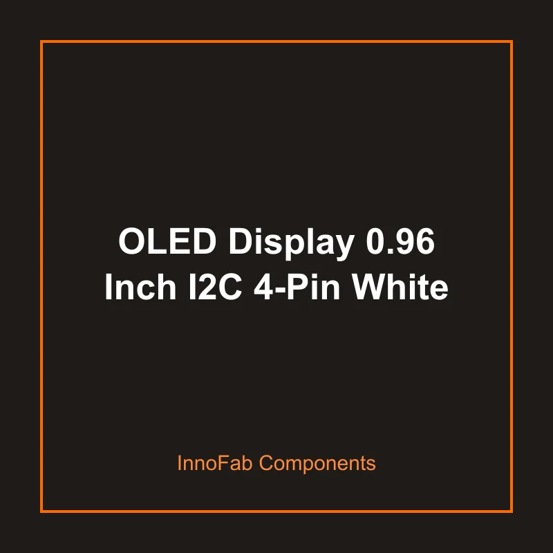 OLED Display 0.96 Inch I2C 4-Pin White - LEDs & Displays by InnoFab