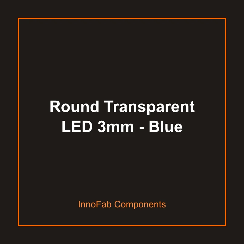 Round Transparent LED 3mm - Blue - LEDs & Displays by InnoFab