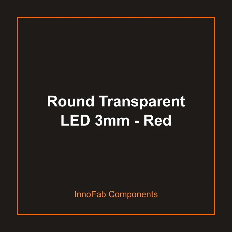 Round Transparent LED 3mm - Red - LEDs & Displays by InnoFab