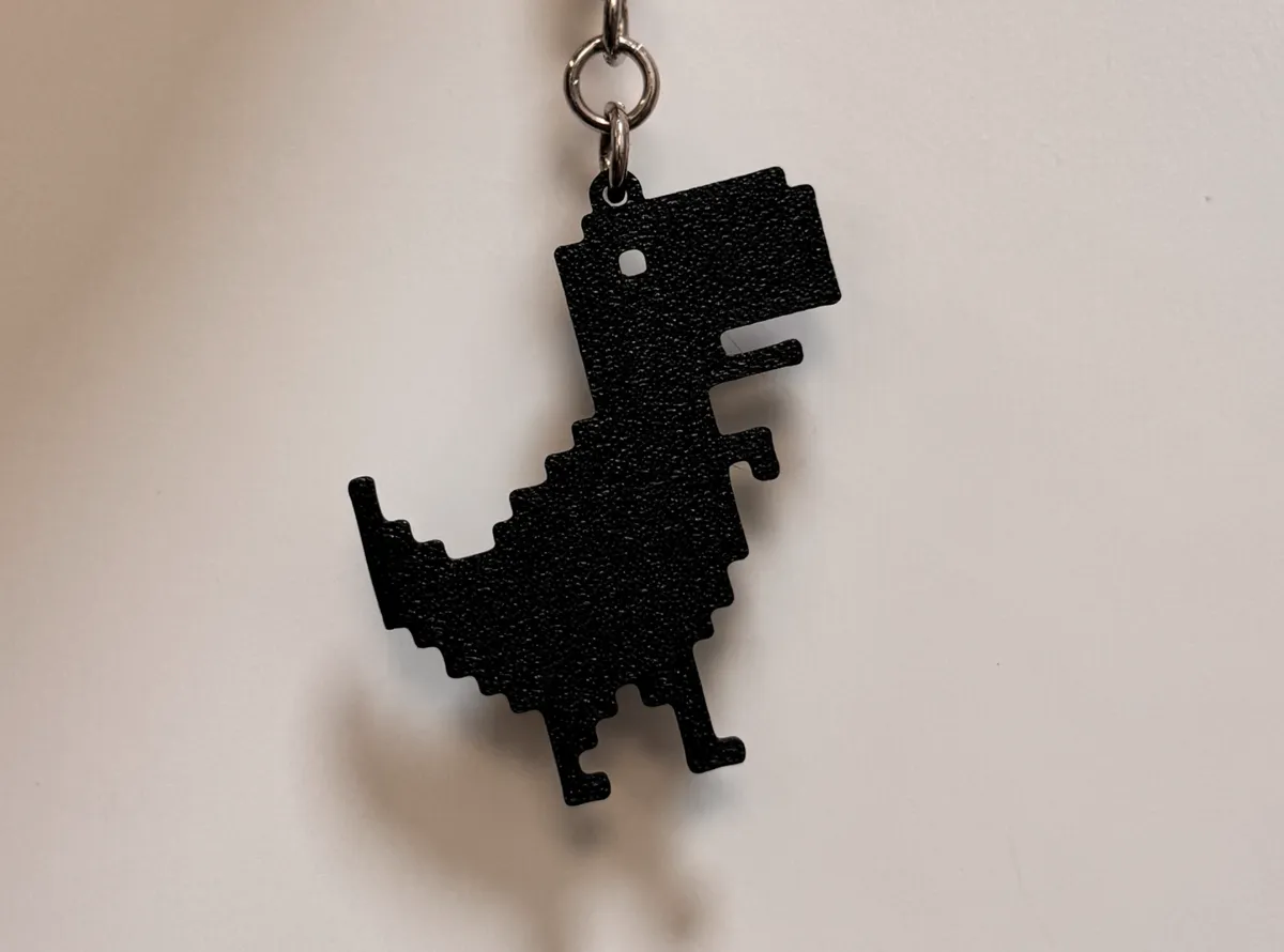Pixel Dino Keychain - 3D Printed keychain by InnoFab